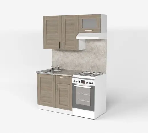 Кухонный гарнитур "Квадро Шимо светлый" 1400 мм