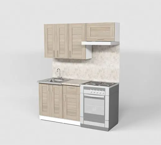 Кухонный гарнитур "Квадро Шимо светлый" 1500 мм