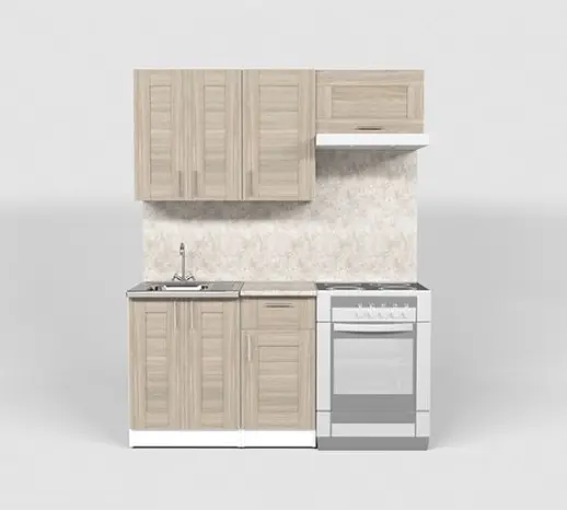 Кухонный гарнитур "Квадро Шимо светлый" 1500 мм