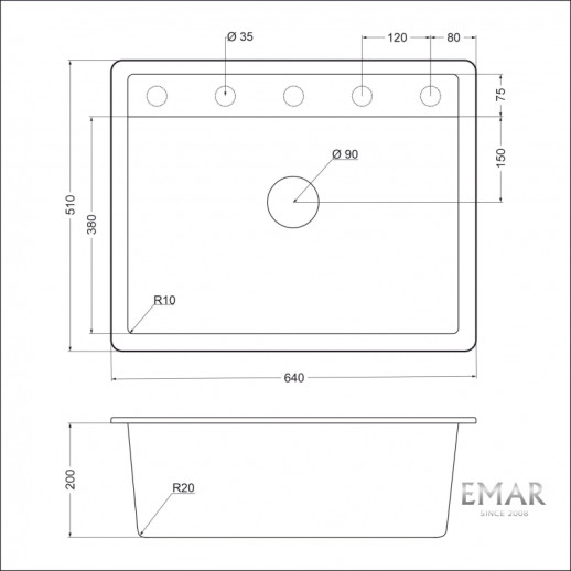 Кухонная мойка ЕМАR EMQ-1640.Q