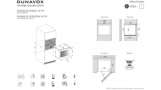 Встраиваемый винный шкаф Dunavox DVH-19.50SS.TO