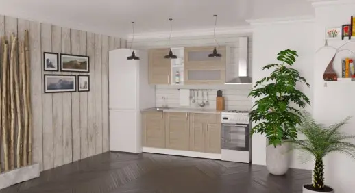 Кухонный гарнитур "Квадро Шимо светлый" 1600 мм