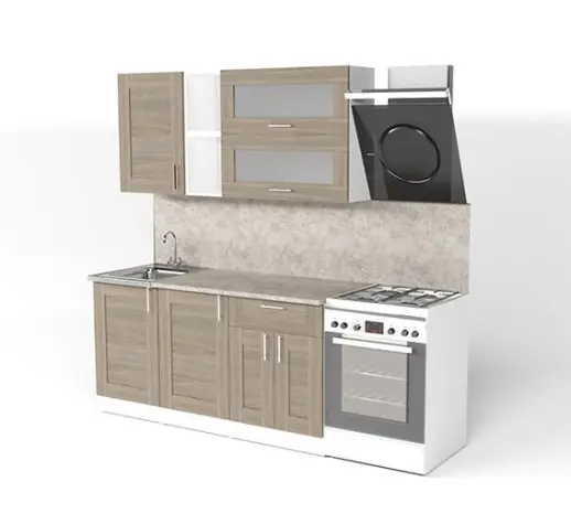 Кухонный гарнитур "Квадро Шимо светлый" 1600 мм