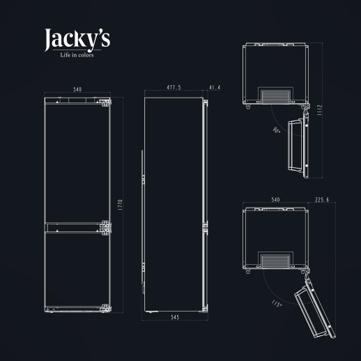 Встр. холодильник Jacky's JR BW177E белый