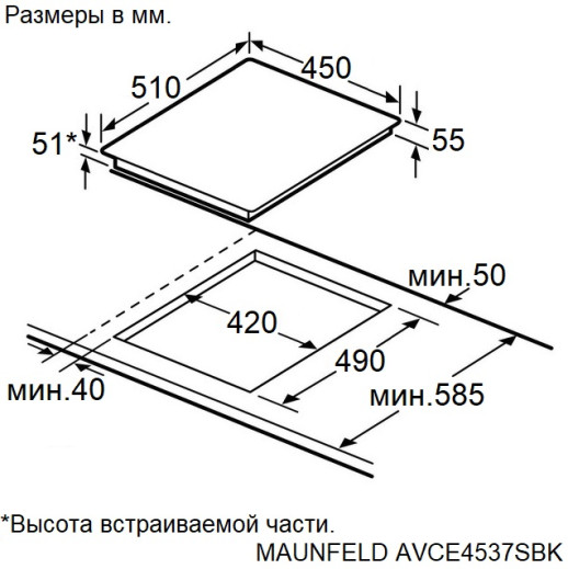 Электрическая варочная панель Maunfeld AVCE4537SBK