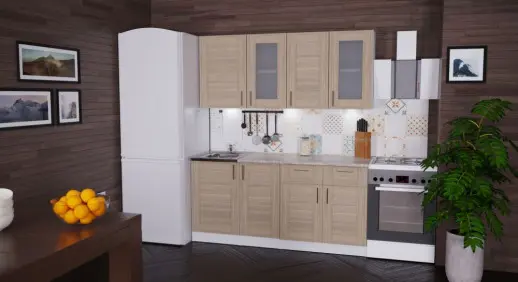 Кухонный гарнитур "Квадро Шимо светлый" 1700 мм