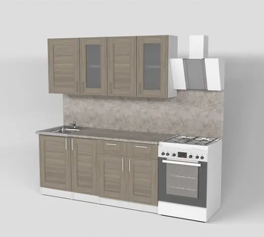 Кухонный гарнитур "Квадро Шимо светлый" 1700 мм