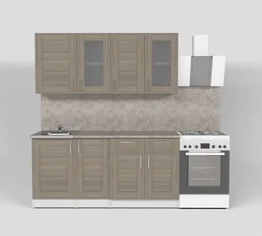 Кухонный гарнитур "Квадро Шимо светлый" 1700 мм