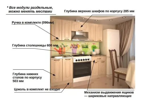 Кухня МДФ Грецкий орех 1800мм