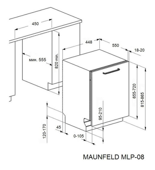 Посудомоечная машина Maunfeld MLP-08I Light Beam