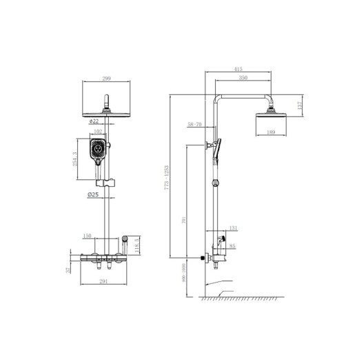Душевая система Oulin OL-HT-2603