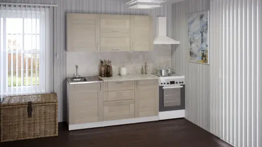 Кухонный гарнитур "Квадро Шимо светлый" 1700 мм