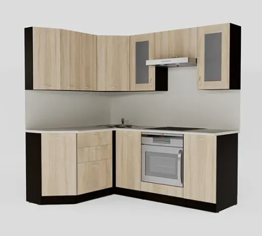 Кухонный гарнитур "Дуб сонома/Берилл бежевый" 2000*1500 мм