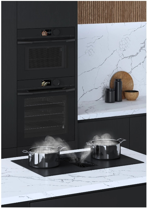 Индукционная варочная панель с вытяжкой De Dietrich DPH4840B INFINITE BLACK