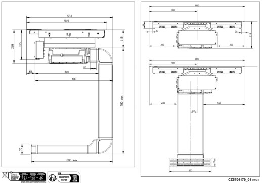 Индукционная варочная панель с вытяжкой De Dietrich DPH4840B INFINITE BLACK