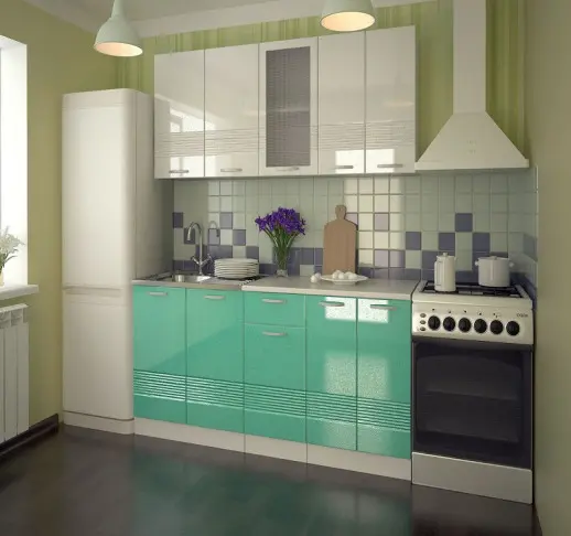 Волна Белый металлик Бирюза 1800