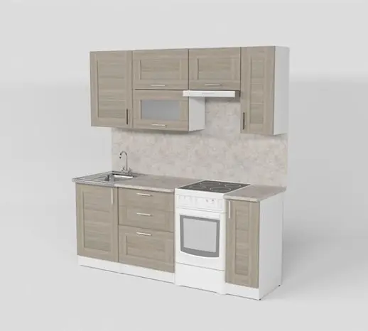Кухонный гарнитур "Квадро Шимо светлый" 2000 мм