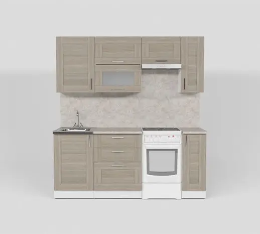 Кухонный гарнитур "Квадро Шимо светлый" 2000 мм