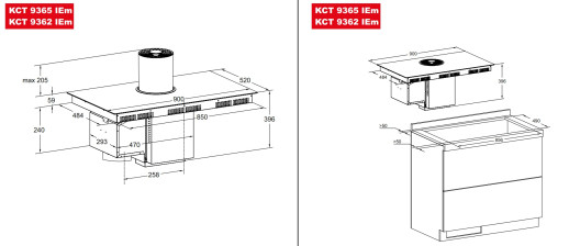 Индукционная варочная панель с вытяжкой Kaiser KCT 9362 IEm