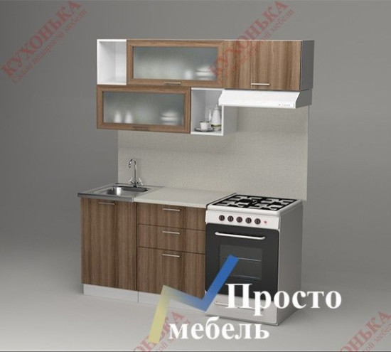 Кухня Герда "Экстра" Шимо темный Белый