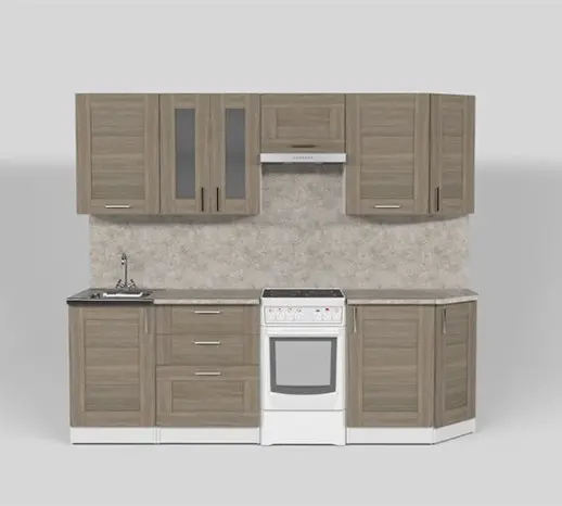 Кухонный гарнитур "Квадро Шимо светлый" 2400 мм