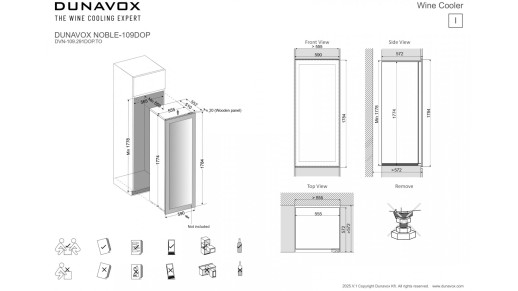 Встраиваемый винный шкаф Dunavox DVN-109.291DOP.TO