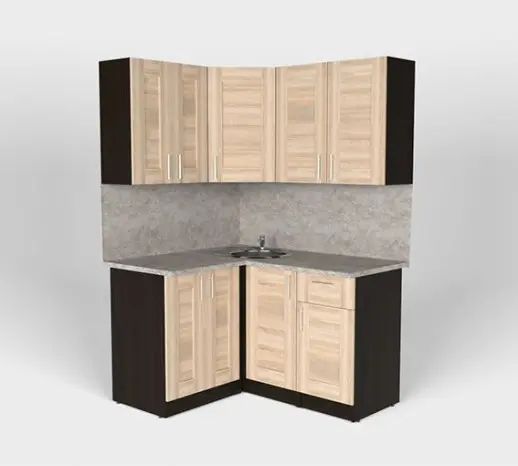 Кухонный гарнитур "Квадро дуб сонома/Малага" 1200*1400 мм