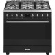 Газовая кухонная плита Smeg C95GMCMB2 черный