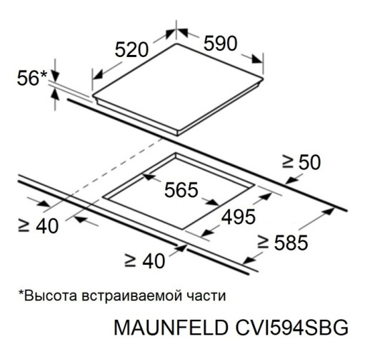 Индукционная варочная панель Maunfeld CVI594SBG