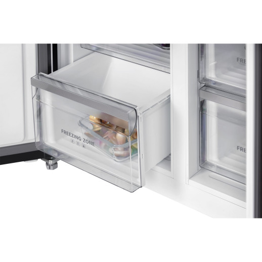 Полувстраиваемый холодильник Hiberg RFQ-600DX NFGB inverter черный