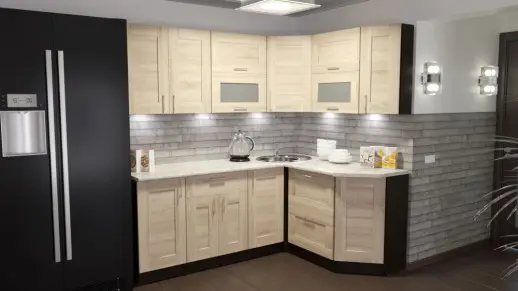 Кухонный гарнитур "Квадро дуб сонома/Малага" 2000*1500 мм