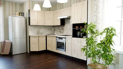 Кухонный гарнитур "Квадро дуб сонома/Малага" 2600*1400 мм