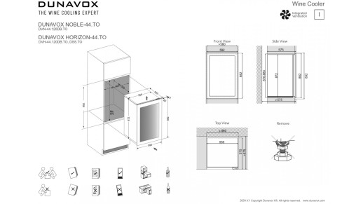 Встраиваемый винный шкаф Dunavox DVN-44.120DB.TO
