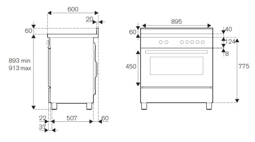 Комбинированная кухонная плита Bertazzoni HER96L1ENET чёрный