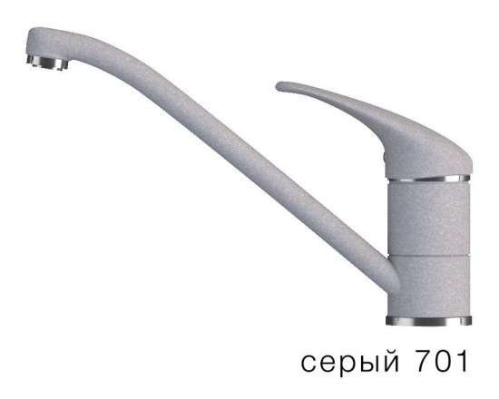 Смеситель "ЭКО" Низкий излив Серый №701