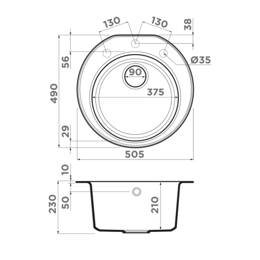 Кухонная мойка MIYA 50R