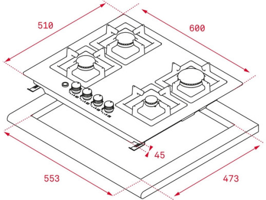 Газовая варочная панель Teka EFX 60.1 4G AI AL DR CI NAT