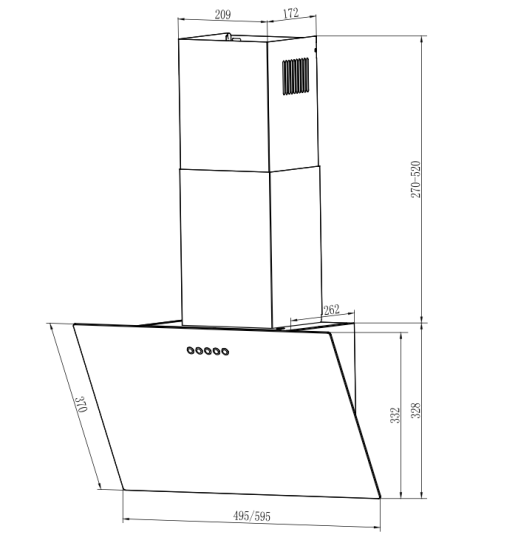 Кухонная вытяжка Weissgauff SIGMA 60 PB BL