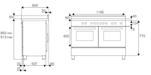 Комбинированная кухонная плита Bertazzoni MAS126G2EXT нержавеющая сталь