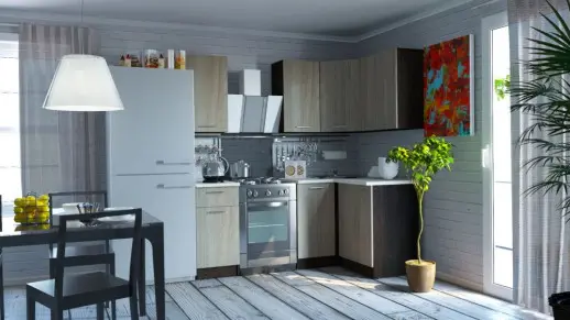 Кухонный гарнитур "Ясень шимо светлый/Берилл бежевый" 1200*1400 мм