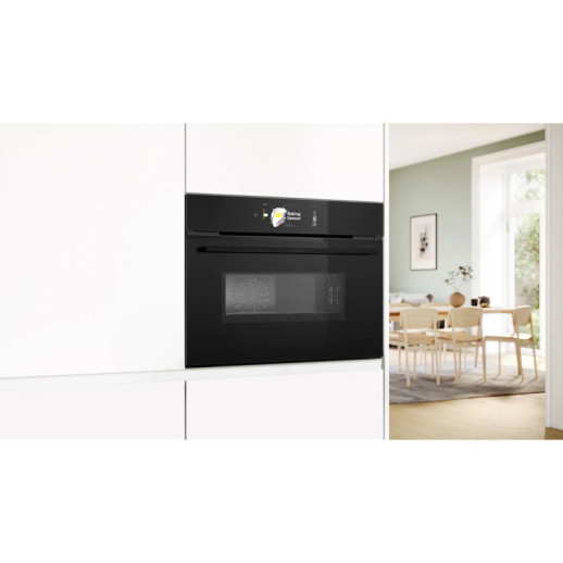 Электрический духовой шкаф с функцией СВЧ Bosch CMG978NB1 черный