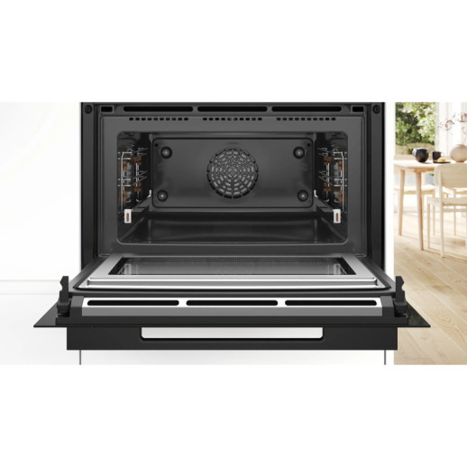 Электрический духовой шкаф с функцией СВЧ Bosch CMG978NB1 черный