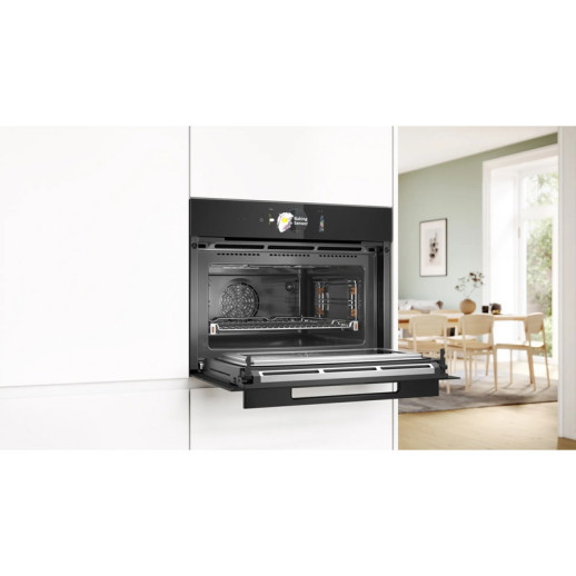 Электрический духовой шкаф с функцией СВЧ Bosch CMG978NB1 черный
