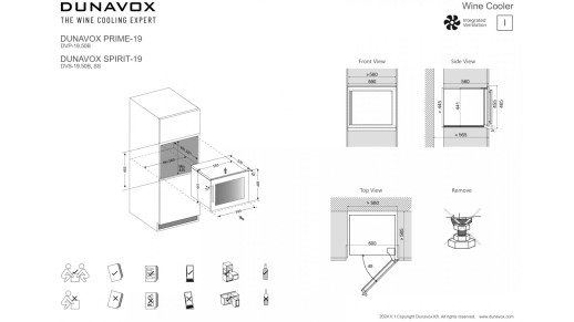 Встраиваемый винный шкаф Dunavox DVS-19.50B