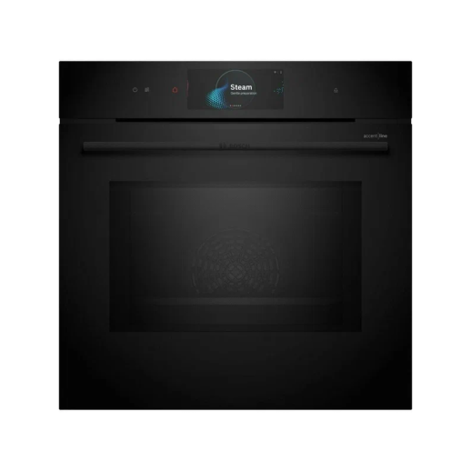 Электрический духовой шкаф с функцией СВЧ и пароварки Bosch HNG978QB1 черный