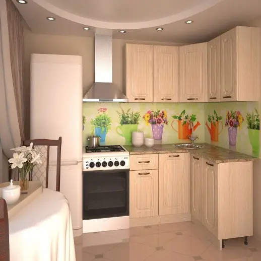 Кухонный гарнитур Грецкий орех 1400х1200