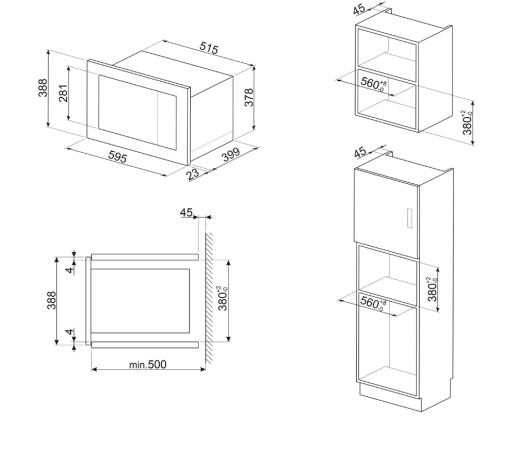 Микроволновая печь встраиваемая Smeg FMI225BI