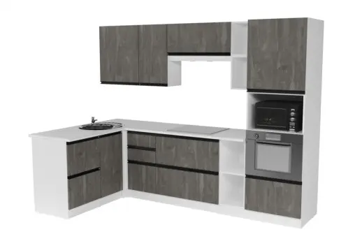 Кухонный гарнитур Ноктюрн мега прайм 1500х2700 мм