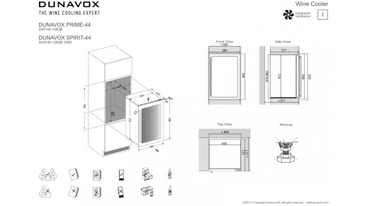 Встраиваемый винный шкаф Dunavox DVS-44.120DB