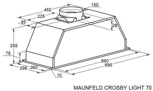 Кухонная вытяжка Maunfeld CROSBY LIGHT 70 INOX